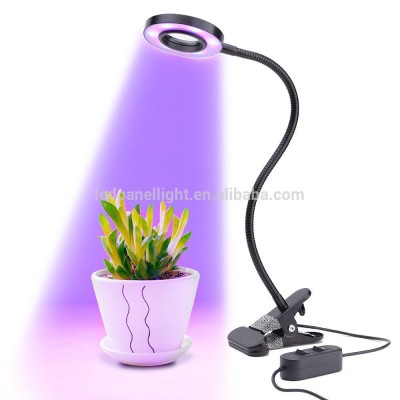 10w Grow Lamp for Indoor Plants Growth and Flowering with Flexible 360 Degree Rotation Gooseneck, Irony Clip and On/Off Switch